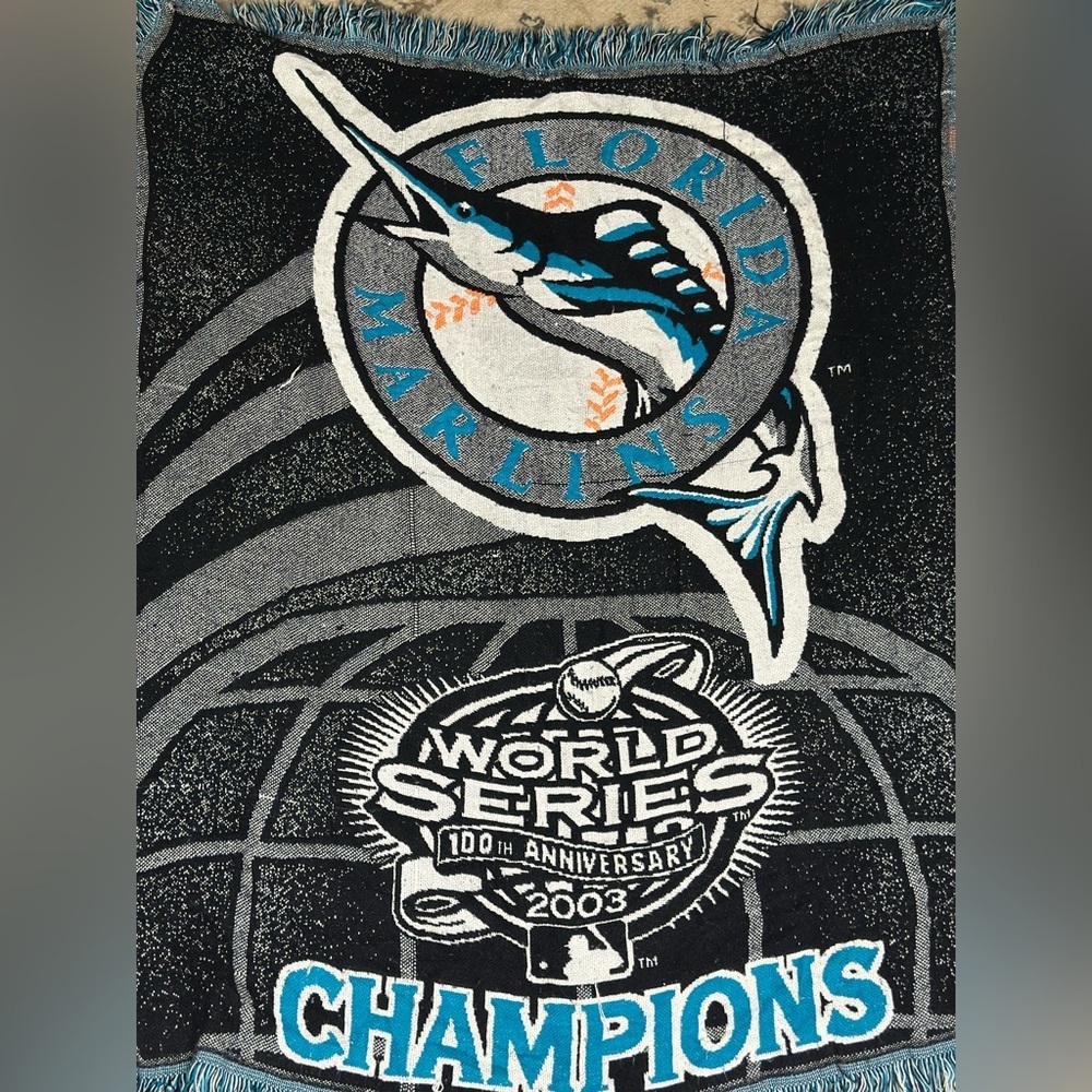 Florida Marlins World Series 100th Anniversary 2003 wool throw blanket